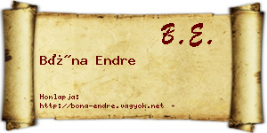 Bóna Endre névjegykártya